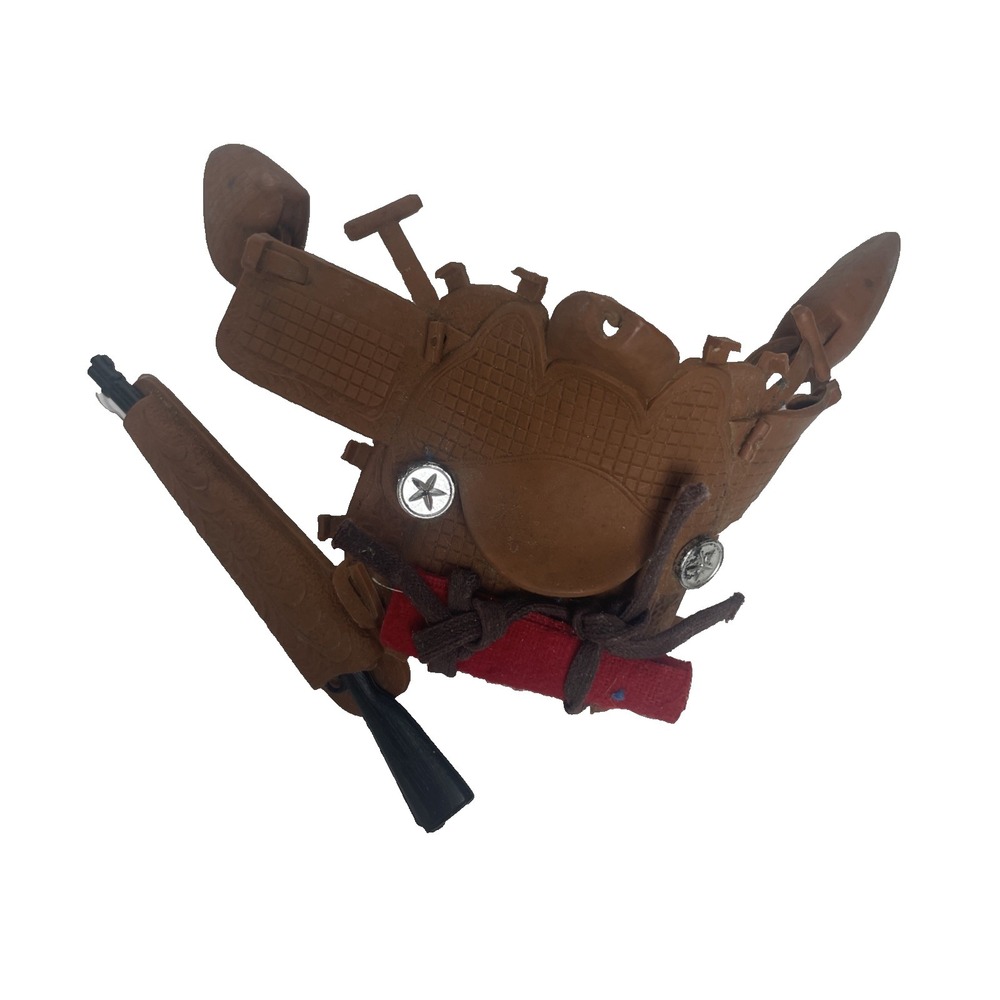 Vintage 1969 REMCO Toy Western Horse‎ Saddle With Bed Roll & Rifle